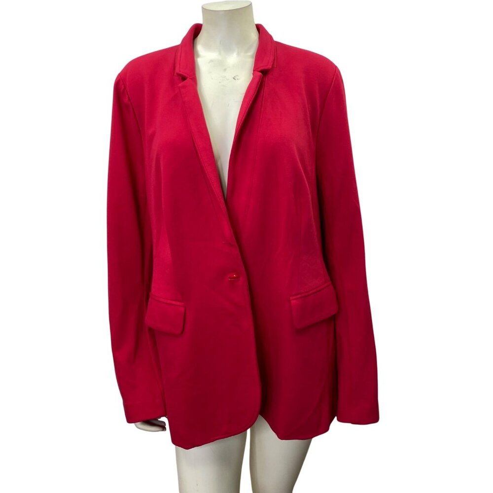 Lane Bryant Red Womens Blazer with Single Button Closure & Pockets size 16